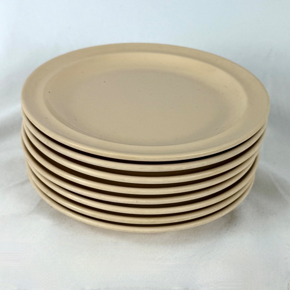 8 Retro MCM Melamine Side Plates by GET Beige 6.5in Unbreakable Dishwasher Safe